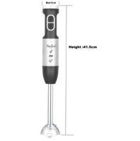 Mixeur Plongeant DC400 Watt avec Boîtier en Acier Inoxydable, Commande par Bouton Poussoir, 2 Vitesses, 4 Lames pour Usage Domestique et Hôtelier