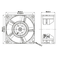Ventilateur de refroidissement à roulement à billes à flux axial 12V/24V/48V DC 80x80x38mm, haute vitesse, surpression puissante, grand volume d'air, certifié ISO