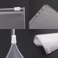 Pochette zippée en PVC imperméable A4 A5 A6 A7, porte-documents transparent en plastique pour fournitures scolaires et de bureau