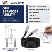 Cable USB-C Trenzado WEISI de 240W PD, Carga Rápida, Nylon Resistente, para iOS y Android, Cámara, Bajo MOQ, OEM Disponible