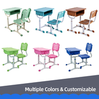 Chaises et tables d'école réglables avec rangement, bureau d'étude pour étudiants, pour la maison, le bureau, l'école, cadre en alliage d'aluminium ignifuge