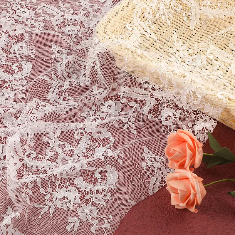 Vestido de noiva em tecido de renda 3D tecido de malha de tule véus de noiva tecido de tule bordado