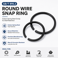 Anneau de retenue rond en acier à ressort au carbone GB/T 895.2 pour arbre, circlip, support de roulement, fixation de verrouillage pour machines industrielles