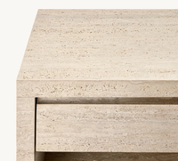 Meuble de rangement de chevet de luxe moderne en pierre de travertin beige pour salon et chambre à coucher avec design écologique