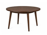 Table à manger ronde en noyer, style rétro du milieu du siècle, table en bois avec pieds effilés pour salle à manger