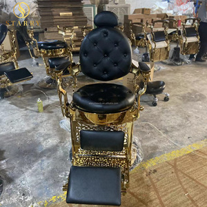 Le <span class=keywords><strong>fauteuil</strong></span> de salon de coiffure haut de gamme fait pivoter et soulever le <span class=keywords><strong>fauteuil</strong></span> de <span class=keywords><strong>barbier</strong></span> <span class=keywords><strong>vintage</strong></span> en or noir - Product Image 3