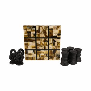 Gioco da tavolo Tic Tac Toe con tabellone in legno dal design unico con X e O, decorazione classica per tavolino da caffè - Product Image 6