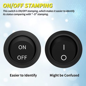 Runder Wippschalter 12V Ein-Aus-Schalter 12 Volt DC Kreis-Kippschalter 2-polig SPST 6A/250V 10A/125V AC 20MM Mini-Wippschalter - Product Image 2
