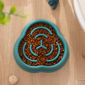 Chong Ke Cloud Shape Slow Feeding Pet Bowl Plastic Non Slip Dog <b>Cat</b> Bowl Anti Choking Single <b>Feeder</b> Pet Supplies - Product Image 2