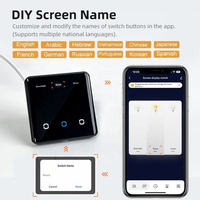 Interruptor de pared táctil con pantalla LED curva de cristal Tuya Smart Home 2026, panel con marco metálico para UE y Reino Unido