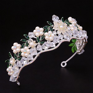 Diadème de Mariée Magnifique en Cristal Blanc Baroque et Perles, Couronne de Luxe en Strass pour Cheveux de Mariée, Accessoire de <span class=keywords><strong>Mariage</strong></span> - Product Image 4