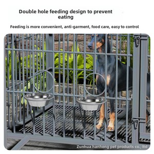 Katı desen düğme kapatma orta büyük ölçekli köpekler için takviyeli demir köpek kafesi açık çiftlik teslimat evcil hayvan kafesi 9 boyutları - Product Image 4