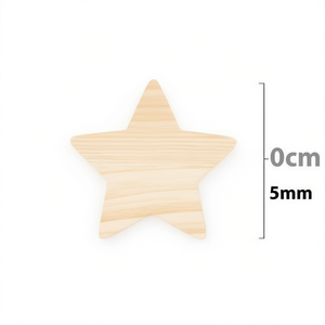 Base a Stella in Legno Ilan 10cm Spessore 5mm Forma Decorativa per Artigianato - Product Image 1