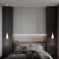Nouvelle lumière nordique luxe chambre tête de lit pendentif lumière moderne Simple tête unique longue ligne Restaurant Bar petite suspension