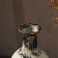 Vase à fleurs vintage Art Déco en MgO blanc pour centre de table de mariage et décoration de table rustique