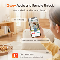 Cerradura Inteligente Biométrica Tuya WiFi con Control Remoto, Contraseña, Audio Bidireccional, Huella Digital, Cerradura de Seguridad con Cámara
