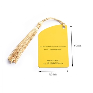 Different Design Yellow Color Special Significance <b>Spray</b> <b>Paint</b> Bookmark with <b>Gold</b> Tassel - Product Image 4