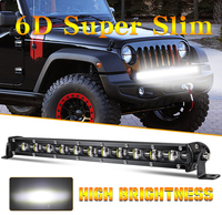 Batang lampu LED lurus 7 "13" 20 "25" 32 "38", baris tunggal 60W 90W 120W 150W 180W untuk SUV 4WD ATV lampu kerja LED Off Road