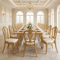 Robuste Barock-Stühle mit Geschnitzter Rückenlehne aus Goldplastik für Luxuriöse Königliche Hochzeiten und Festliche Anlässe