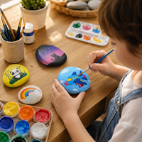 Pierres à peindre DIY, galets plats et lisses de 5 à 8 cm, pierres de rivière naturelles, écologiques, non toxiques, pour les loisirs créatifs des enfants, le graffiti, l'art et la décoration de la maison