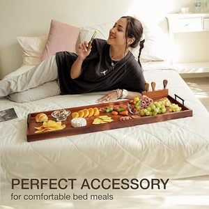 Planche de service et de découpe en bambou, grande et épaisse, pour charcuterie, avec porte-couteaux et tiroirs pour ustensiles - Product Image 4