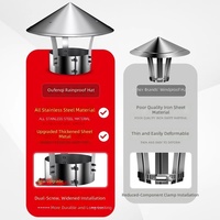Capot de cheminée en acier inoxydable pour poêles traditionnels et foyers, cache-tuyau d'évacuation extérieur coupe-vent