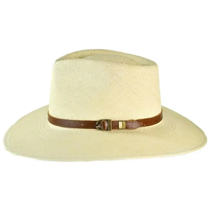 Panama Straw Fedora <b>Hat</b> Wide Brim Unisex Beach Sun <b>Hat</b> with Leather <b>Band</b> Adult 56-58CM - Product Image 4
