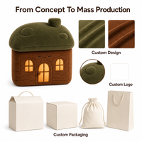 Ours en peluche interactif IA en forme de petite cabane, parlant et éducatif, 100 % polyester, compagnon pour enfants, cadeau