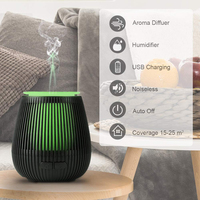 Humidificateur électrique de table écologique alimenté par USB, cadeau créatif, 7 lumières colorées, portable, en plastique vert marbré, 1 an