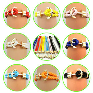 Nouvelle Tendance : Bracelets et Joncs Ajustables en Acier Inoxydable et Cuir Tressé Multicouche, Motifs Ancre et Croix, Style Mode - Product Image 3