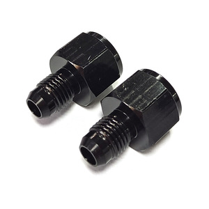 Conector de tubo de combustible de aluminio AN4 a AN3, hembra a macho, adaptador automotriz de metal negro, rosca estándar interna y externa - Product Image 1