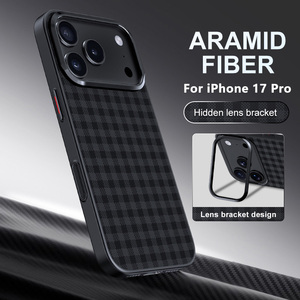 Funda Protectora Magnética de Fibra de Aramida al por Mayor con Soporte Oculto para Lentes y Servicio de Logotipo Personalizado para iPhone 17 Air y 17 Pro Max - Product Image 1