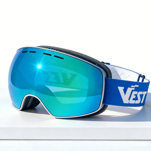 Masque de ski d'hiver pour l'extérieur, protection UV400, double anti-buée, lentilles sphériques, verres miroir tendance, monture intégrale - Product Image 3