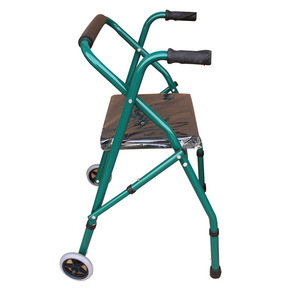 Xibo Folding <b>Walker</b> With Wheels And Seat For <b>Elderly</b> And Disabled Mobility Aid Green - Product Image 5