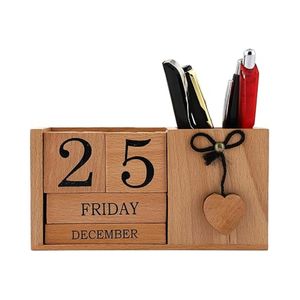 प्रीमियम गुणवत्ता लकड़ी स्थायी कैलेंडर दैनिक कैलेंडर घर और कार्यालय डेस्क सहायक उपकरण - Product Image 1