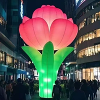 Modèle de fleur gonflable géante personnalisée avec éclairage LED pour la décoration des centres commerciaux et des festivals