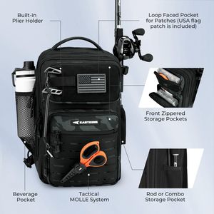 New Tactical Fishing <b>Backpack</b> Multifunctional Lure Bag Waterproof Tackle Storage Organizer Rod Holder for Outdoor Angling Gear - Product Image 3