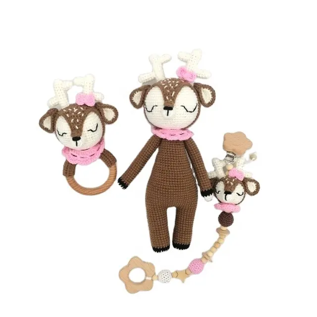 Crochet children's toy Handmade Stuffed Forest Fox Amigurumi doll for babies