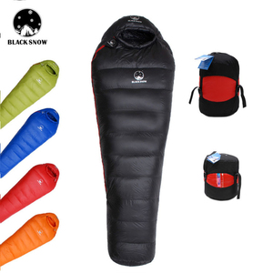 Saco de dormir negro para acampar al aire libre, saco de dormir al aire libre para acampar, muy cálido, estilo <span class=keywords><strong>momia</strong></span>, para viaje, 4 estaciones - Product Image 4