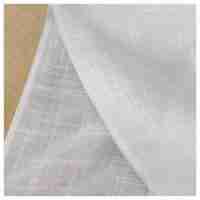 Tissu de rideau transparent extra large aspect lin 180 g/m² texture quadrillée polyester imitation lin pour fenêtre