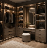 Armoire de luxe moderne sur mesure en bois massif pour chambre à coucher, solution de rangement pour dressing domestique