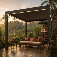 Pergola bioclimatique en aluminium motorisée, imperméable, avec revêtement en poudre, toit à lamelles automatiques, pour jardin, sur mesure, OEM