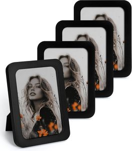 Cornici Nere per Foto da Parete in Legno con Angoli Arrotondati, Espositore da Tavolo, Regalo per Matrimoni, Amici, Compleanni - Product Image 1