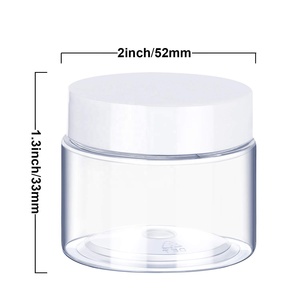 Pots en plastique transparent, conteneurs de soins pour les lèvres, <span class=keywords><strong>pot</strong></span> de maquillage pour <span class=keywords><strong>ombre</strong></span> à paupières, peinture en PET avec couvercle blanc, 1oz 30ml, offre spéciale - Product Image 2