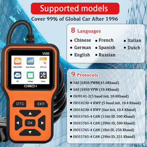 เครื่องมือวิเคราะห์ OBD2 สำหรับรถยนต์, เครื่องอ่านโค้ด, เครื่องทดสอบแรงดันไฟฟ้ารถยนต์, เครื่องสแกนโค้ดข้อผิดพลาดของเครื่องยนต์, เครื่องทดสอบการชาร์จ V500 - Product Image 6