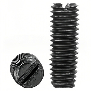 M3 M4 M5 M6 Carbon Steel Black Slotted <b>Flat</b> End Machine <b>Screw</b> Coarse Thread Metric Grade 4.8 Standard Use - Product Image 1