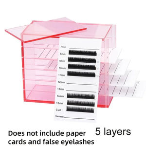 Boîte de rangement à 5 couches pour extensions de cils naturelles, longues, faites à la main, en acrylique hypoallergénique de qualité supérieure, Dragon Professional - Product Image 4