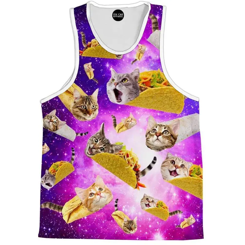 3d Printed Dollars And Cats Graphic Tank Tops For Men Funny Cute Cat Vest Tops Mens Summer Sleeveless Hawaii Beach Tank Shirt