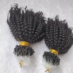 Extensiones de cabello humano para mujer, cabello negro rizado de doble estiramiento, 100% virgen, venta al por mayor, 12A - Product Image 2