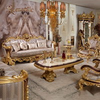 Ensemble de canapés de luxe pour salon, style royal européen classique, en bois massif sculpté, rétro, haut de gamme, sur mesure, en tissu, grand modèle